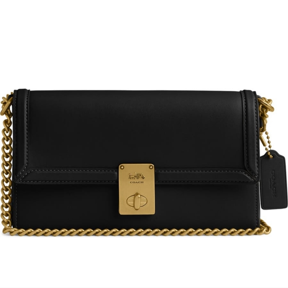 Coach Hutton Box Leather Shoulder Bag